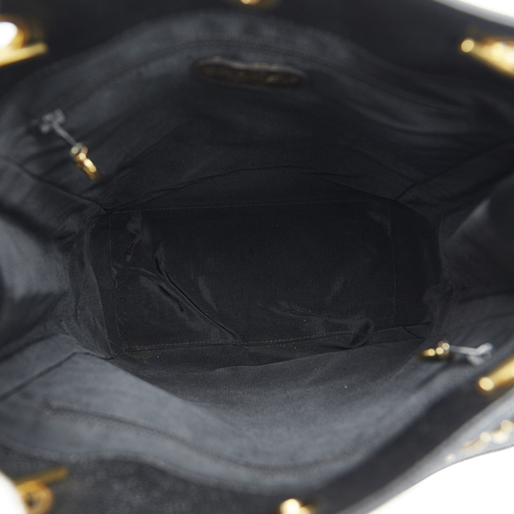Chanel Coco Mark Handbag Tote Bag Black Gold - Picture 6 of 9
